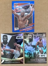 Francis Ngannou 3 Card Lot UFC 2022 Optic Blue Velocity + 2021 Chronicles MMA