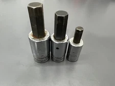 (C) SNAP ON & WILLIAMS 5/8" SA20A & 1/2" SA18A & SA-12 3/8" WILLIAMS HEX DRIVERS