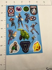 STICKER SHEET: Marvel Avengers Iron Man Thor Vision Captain Marvel Black Panther