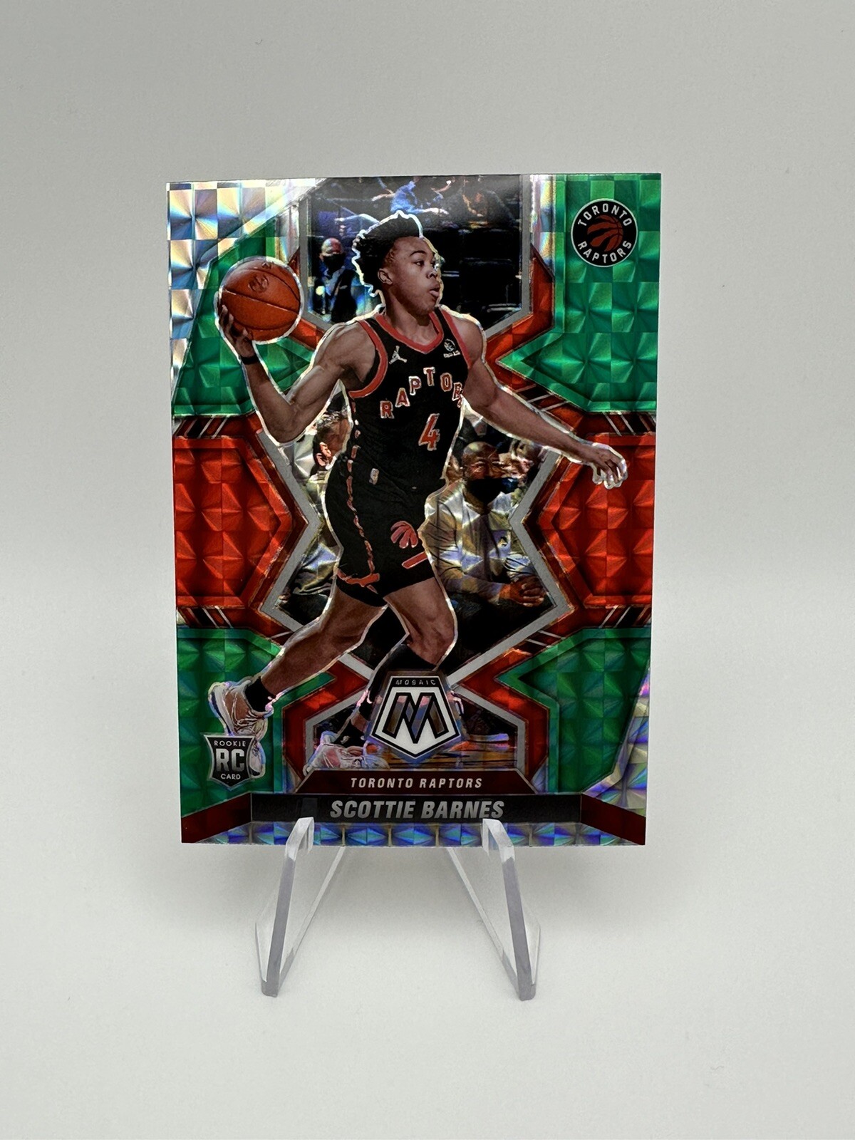 2021-22 Mosaic Green Prizm Scottie Barnes Rookie #207 RC Toronto Raptors SP