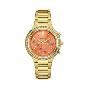 Caravelle New York Women's 44L218 Quartz Crystal Melon Dial Gold-Tone 36mm Watch