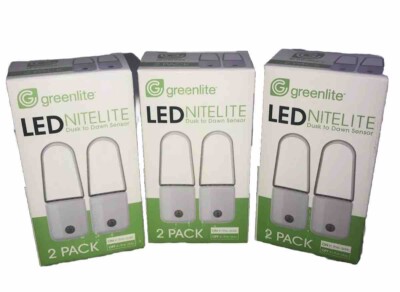 Greenlite LED Nitelite 2 Pack Dusk To Dawn (Set of 3) 6 Night Lights Total