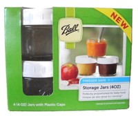 Ball Brand Glass Storage Jars With Plastic Caps - 4 (4oz) Jars And Caps, New, Fr on sale Ball Brand Glass Storage Jars With Plastic Caps - 4 (4oz) Jars And Caps, New, Fr on sale
