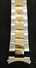 Steel and Gold Plated Curved Oyster Strap Attachment/Clasp 17/16 15/12 13/10mm