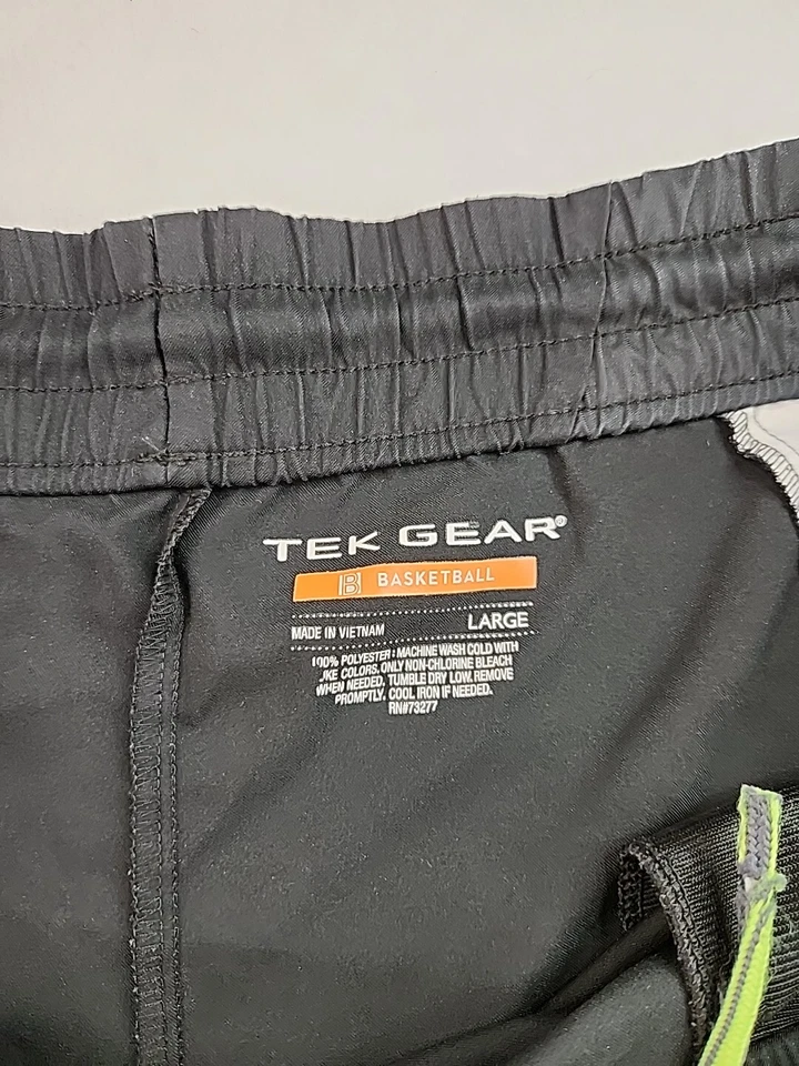 Pantalones Cortos de Baloncesto Tek Gear Para Hombre Grandes Negros Cordón Poliéster Cintura 42 Foto 4 de 4