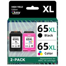  65XL Black Color Ink Cartridges For HP 65 Ink ENVY 5010 5052 5055 Deskjet 2652