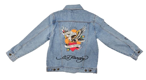 Ed Hardy Brave Eagle Women's Denim Jacket - EHUO7104-1 - Picture 3 of 3