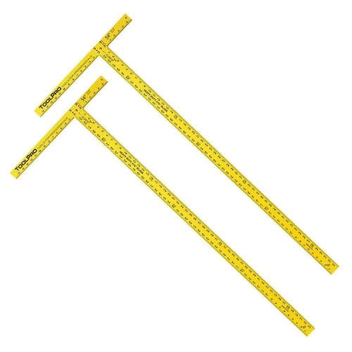 ToolPro Drywall T-Square 54 in. Yellow Heat-Treated Aluminum Heavy-Duty (2-Pack)