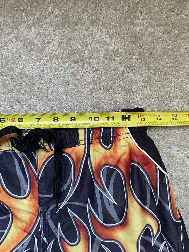 Bañador Y2k Hang Ten Grunge Cool Naranja y Negro Llama 26 Talla Pequeña Foto 2 de 4