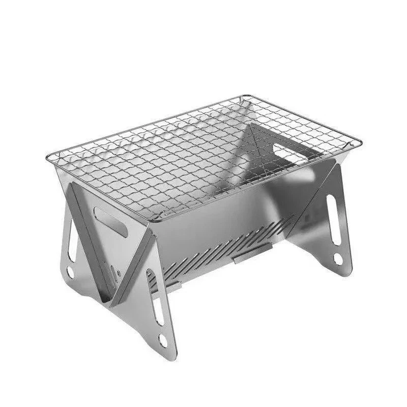 Foldable Card Stove Household Indoor and Outdoor Stainless Steel Barbecue Grill