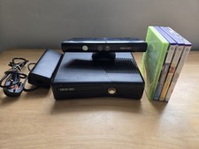 Microsoft Xbox 360 Slim 4GB Black Console & Kinect Camera No controller 4 Games