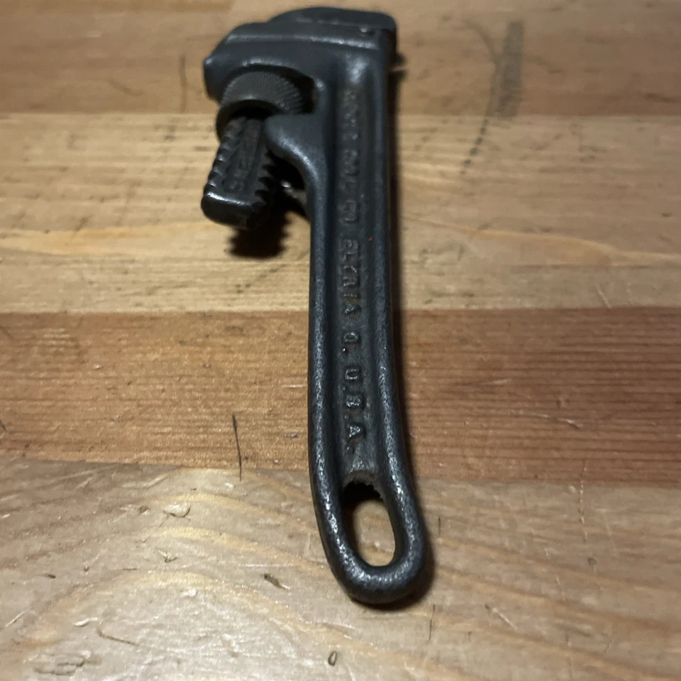 Ridge Tool Co 6” Pipe Wrench Bent Handle Elyria OH USA Vintage Rigid - Image 3 of 4
