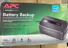 APC BE550G 550VA 330W Battery Backup and Surge Protection 8-Outlet Power Supply