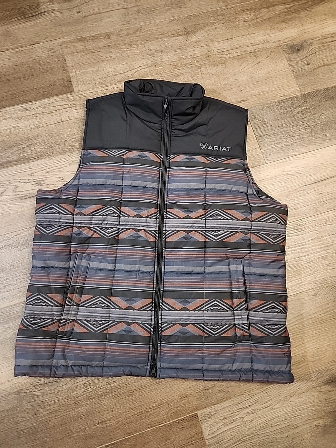 Ariat Jacket Mens Large Black Southwestern Vest Conceal Carry Aztec Western