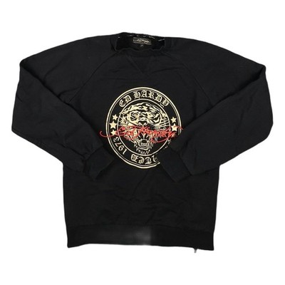 Ed Hardy Jumper Kids 10 Years Black Sweatshirt Pullover Crew Neck Size 10Y