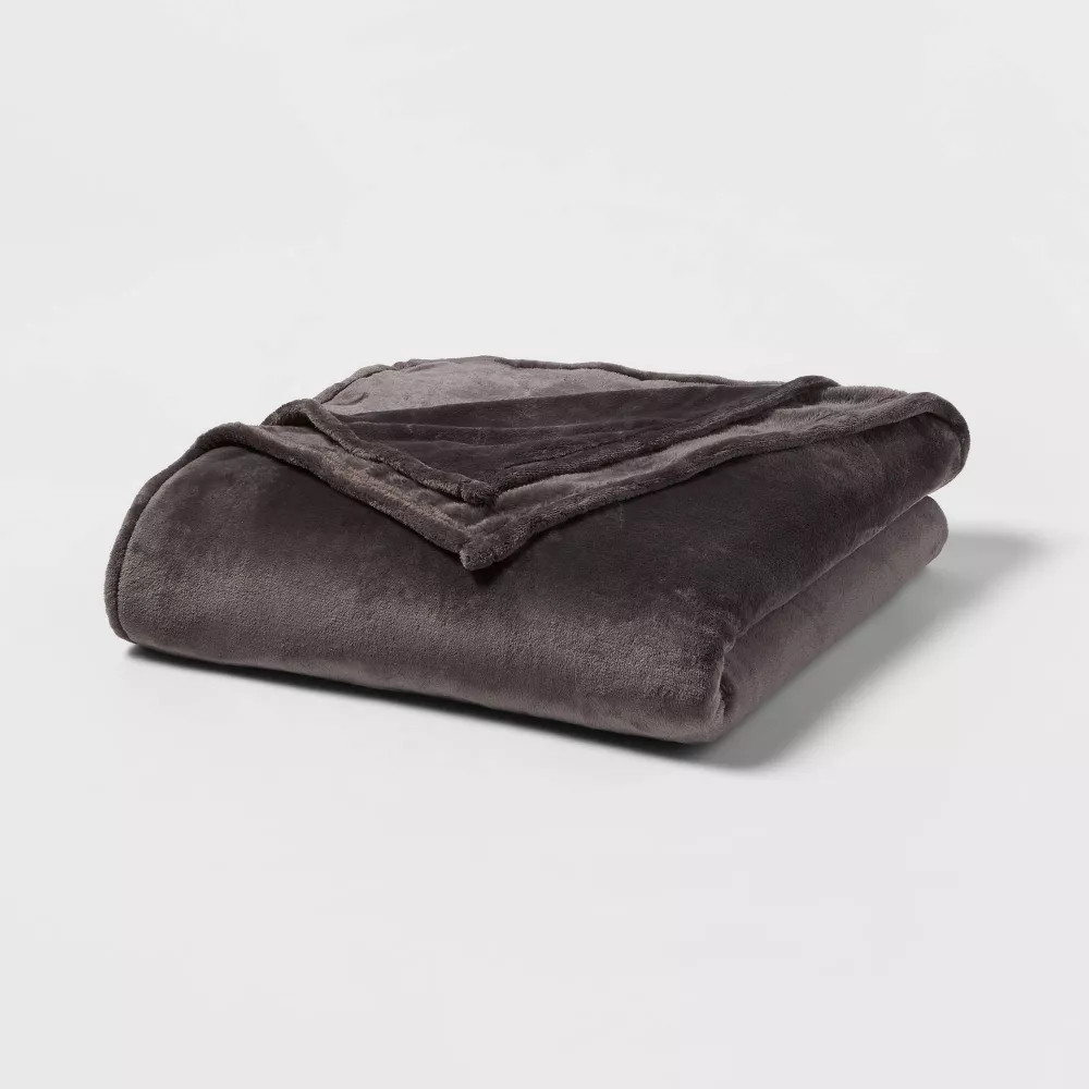 FullQueen Microplush Bed Blanket Hot Coffee - Threshold Cozy Polyester 3690₽