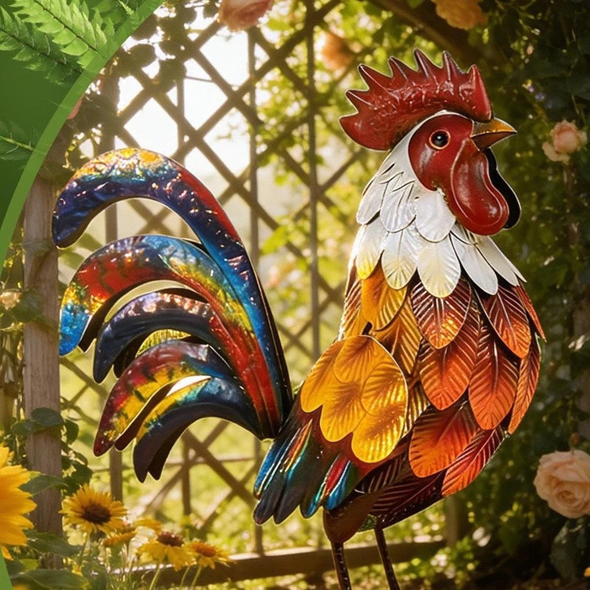 Statue de jardin en forme de coq, décoration d'animaux de la ferme, sculpture de poulet pour Statue de jardin en forme de coq, décoration d'animaux de la ferme, sculpture de poulet pour