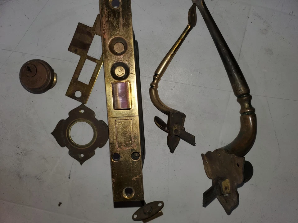 Juego de cerraduras Mortice años 1900  Foto 2 de 3