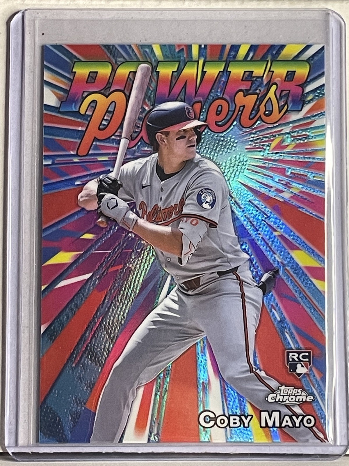 Coby Mayo Power Players Refractor Rookie RC 2025 Topps Chrome Card PP-21 Orioles