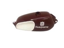 HUSQVARNA 1974 CR 250 WR 250 MAG REPRO MAROON PAINTED & CHROME STEEL PETROL TANK