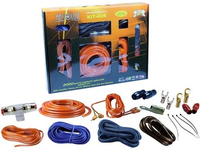 Absolute USA KIT-4OR 2000 Watts Complete Amplifier Hookup Kit Orange Color