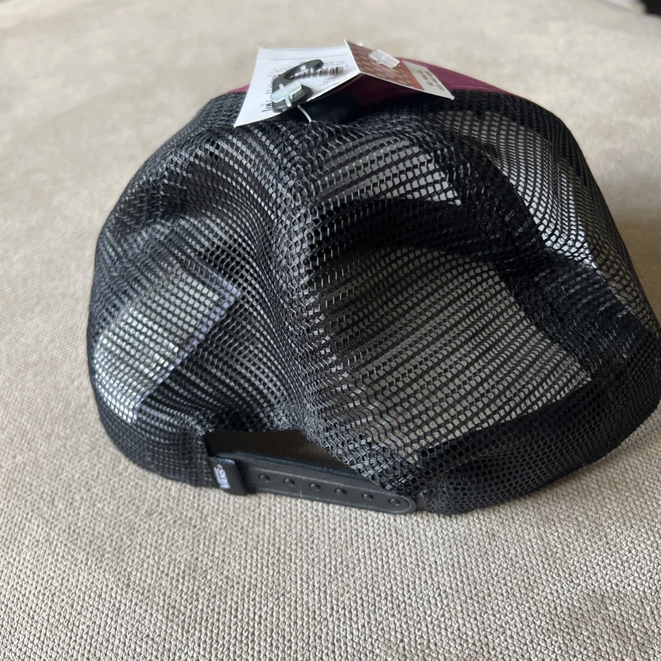 Vans Off The Wall Classic Boys One Size Black Purple Adjustable Snapback Cap Hat - Image 2 of 4