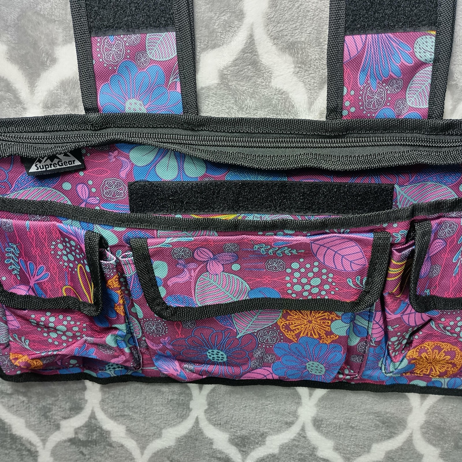SupreGear Wheelchair Walker Organizer Bag Floral Multi Pocket Storage Pouch
