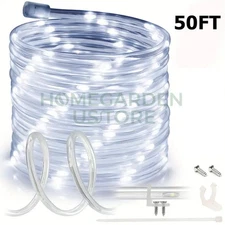 50FT Cool White Thick LED Rope Light Indoor Outdoor Waterproof LED Rope Lighting
