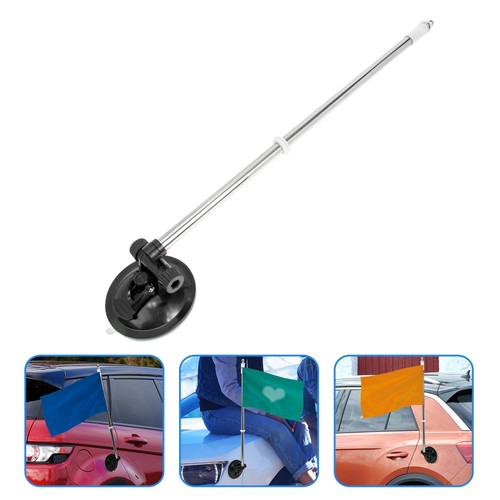 Soporte de bandera telescópico universal con ventosa para montaje en automóvil 2 piezas - Imagen 11 de 12