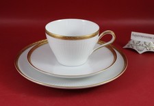 Thomas Porzellan - Sammelgedeck Kaffeegedeck 3 tlg. Rillen, Gold Rand verziert