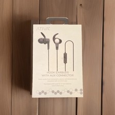 Ativa  Hook Earbuds With Aux Connector, Black