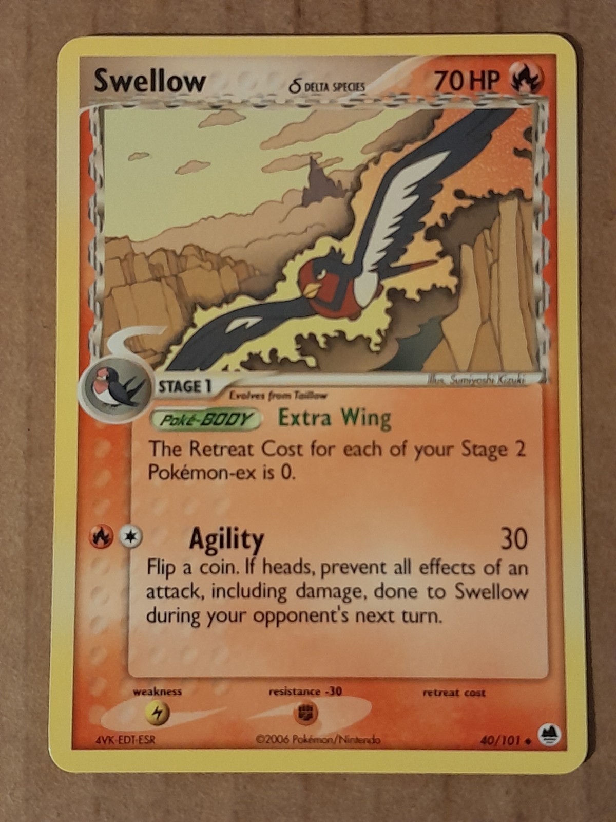 Swellow 40/101 Ex Dragon Frontiers NM See Pictures