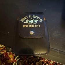 RRL Ralph Lauren Leather Card Case New York Logo Vintage Casual Pre-owned