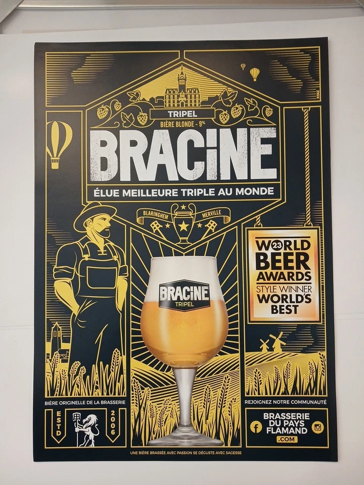 AFFICHE : BRACINE TRIPEL - Word Beer Awards 2023 / Br. du Pays Flamand - France - Photo 1/1