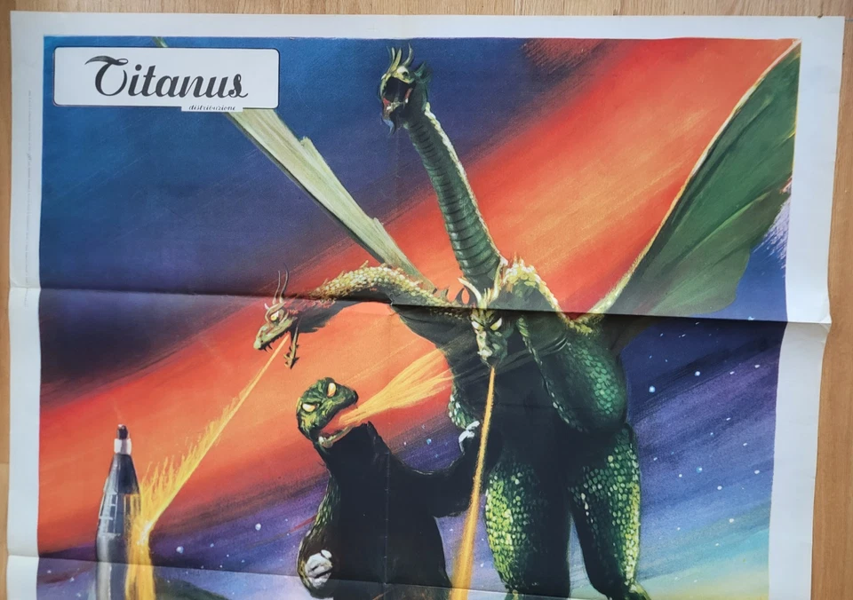 Invasion des Astro-Monsters italienisches Ein Panel Filmposter Godzilla Rodan - Bild 4 von 4