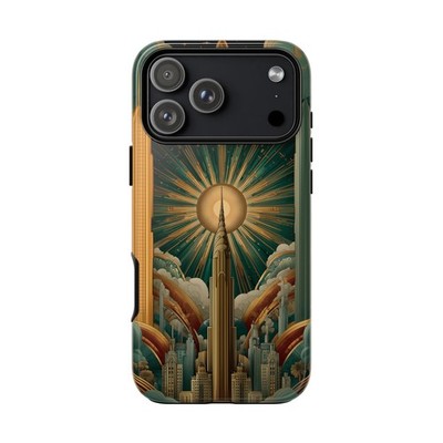 Phone Ink - iPhone | Galaxy | Pixel Case - Emerald Art Deco Buildings