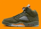 Nike Air Jordan V 5 Retro Army Olive Solar Orange Undftd DD0587-308 sz 9 Men's