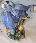 Vintage STANGL Pottery Birds  #3276D Double Blue Bluebird 8-1/2" Signed