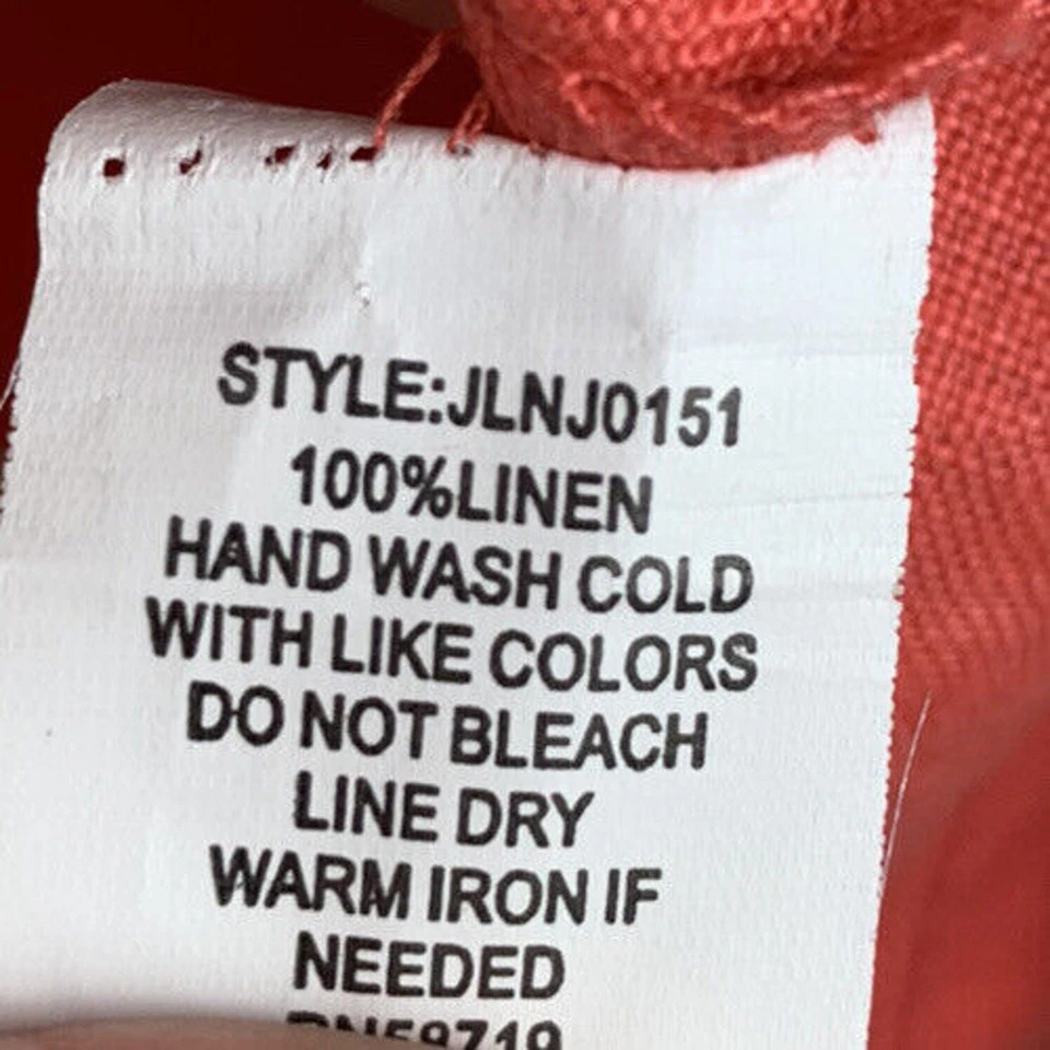 CHOICES Chaqueta Corta Mujer Pequeña Mangas 3/4 Coral Lino Botón Delantero Costero Foto 4 de 4