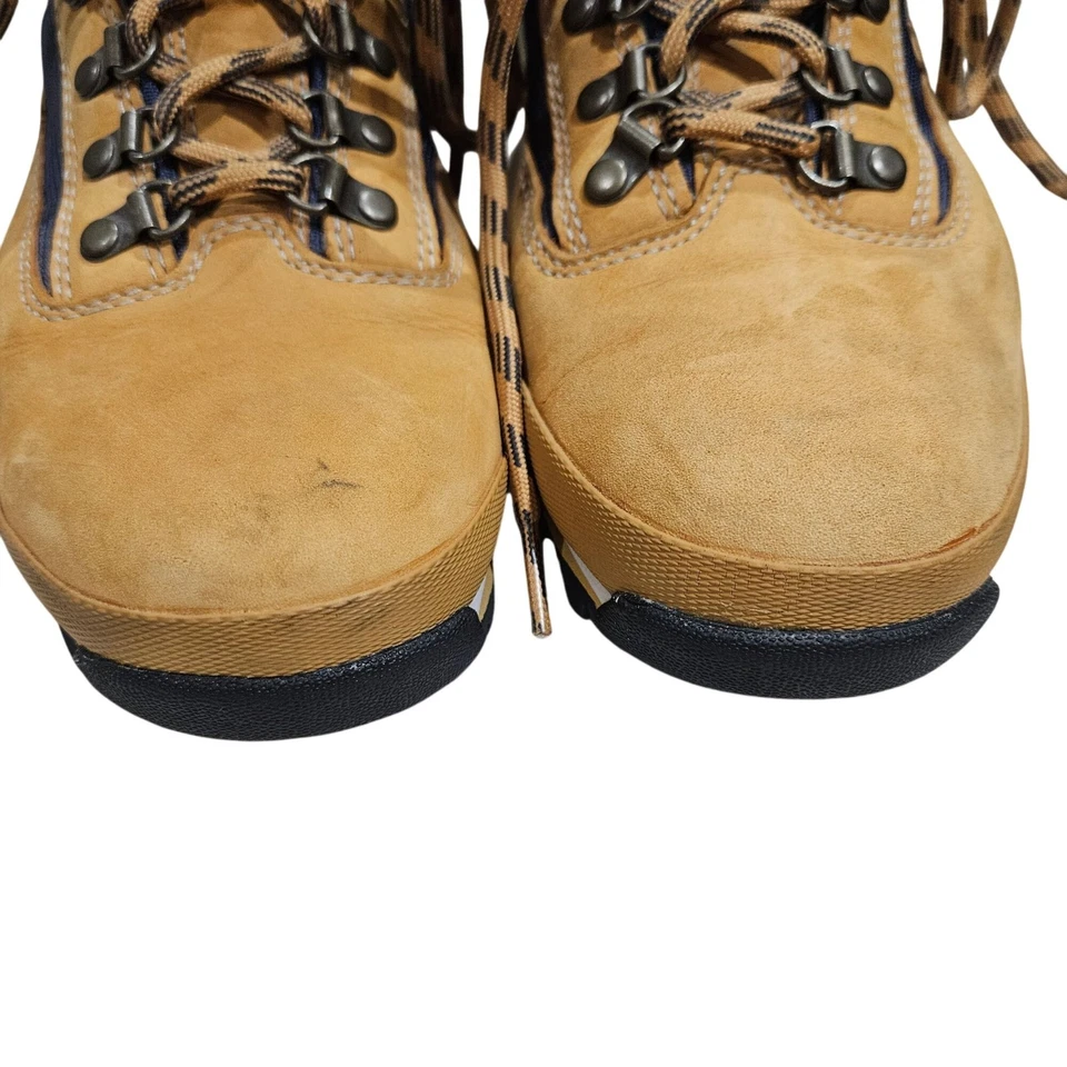 Botas de Senderismo Timberland Para Hombres 9M Cuero Tostado y Azul/Nylon con Logo Bordado y Foto 2 de 4