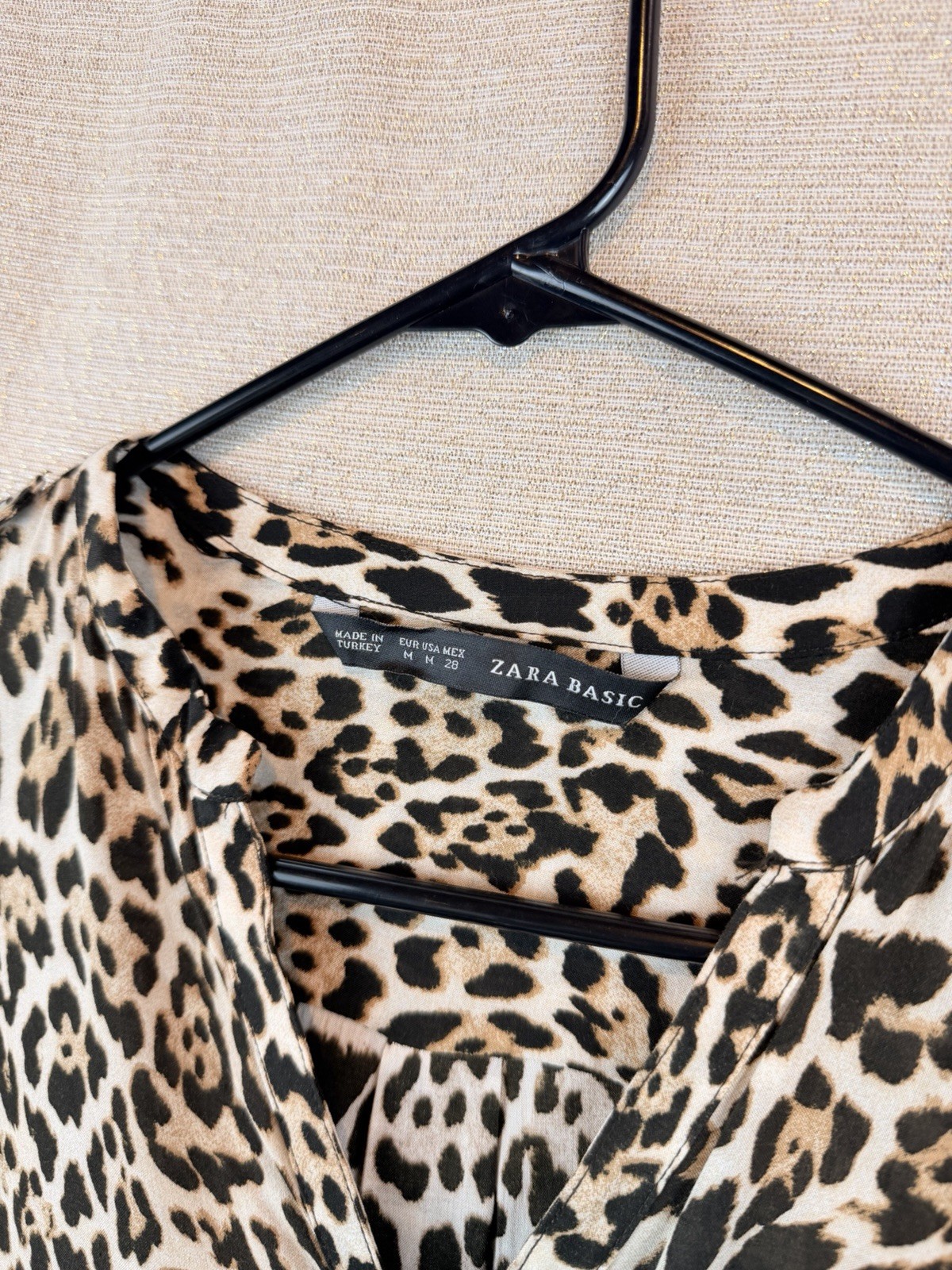 Zara Basic Animal Print Pullover 1/4 Button Long … - image 3