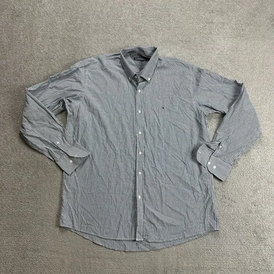 TOMMY HILFIGER Herren Hemd Shirt XL Karohemd Büro Classic Logo 0911 Grau Blau - Bild 1 von 4