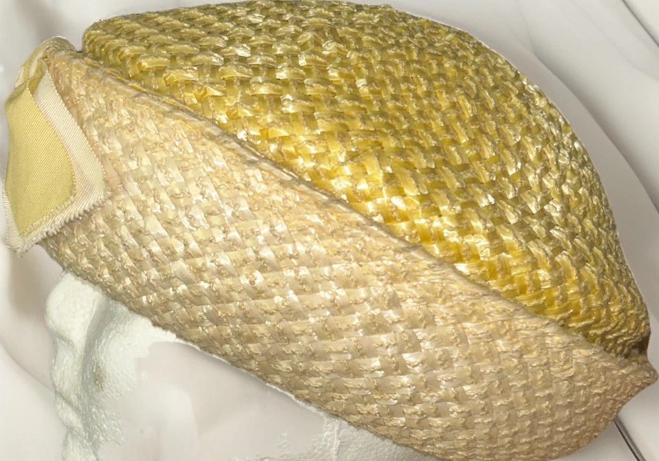 Sombrero De Colección Mr John Jr. Cinta Paja Amarilla Blanca 60’s 70’s Mod Iglesia Domingo Mejor Foto 2 de 4