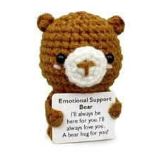 Gifts for Him Her Boyfriend Girlfriend, Handmade Crochet Bear Present, Brown