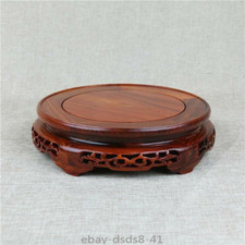 8.5" Rosewood Pedestal Solid Wood Round Base Display Stand for Vase Statue Gift