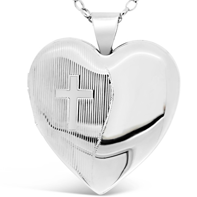 Argent Sterling Croix Collier Médaillon Avec 45.7cm Chaîne - Holy Communion Gift UR10499 Argent Sterling Croix Collier Médaillon Avec 45.7cm Chaîne - Holy Communion Gift UR10499
