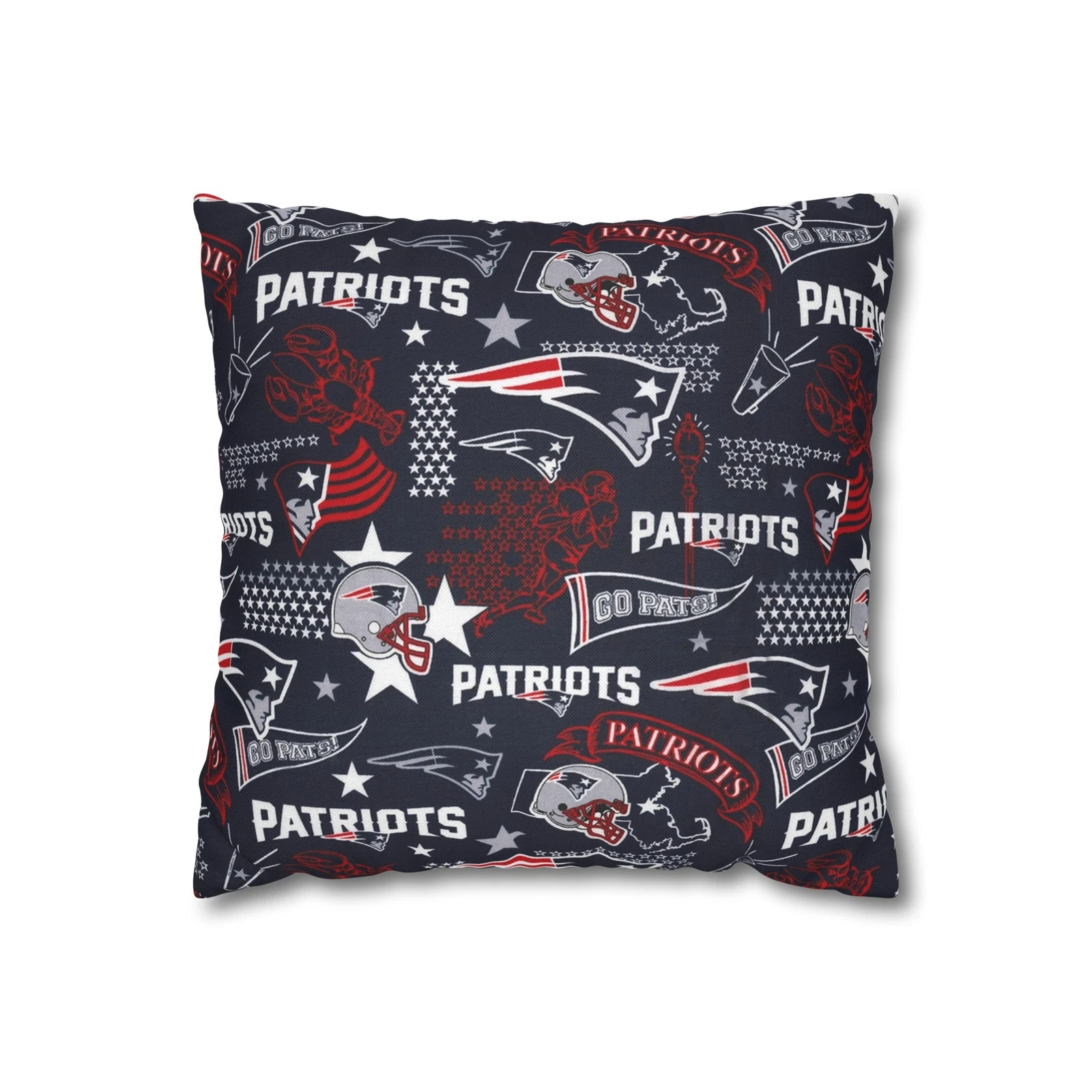 New England Patriots Square Throw Pillowcase