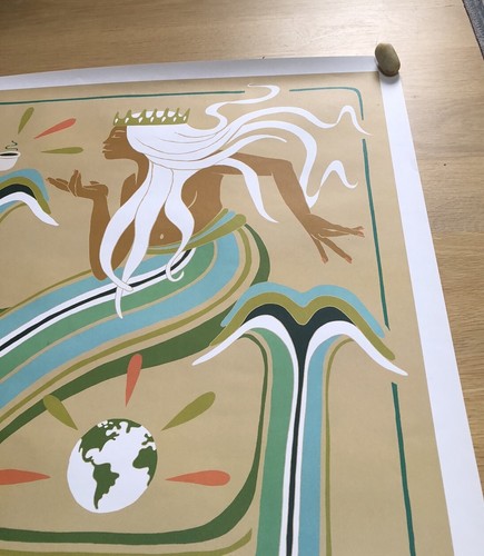 Starbucks Siren Screen Print Poster 50th Anniversary Signed 25” x 30” New - Picture 11 of 12