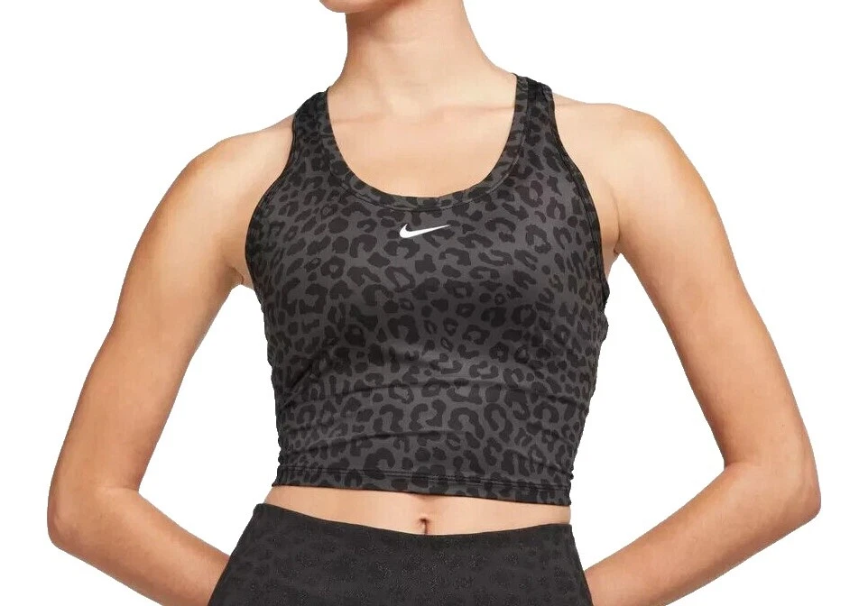 Negro Estampado Animal Nike Activewear Tops para mujer