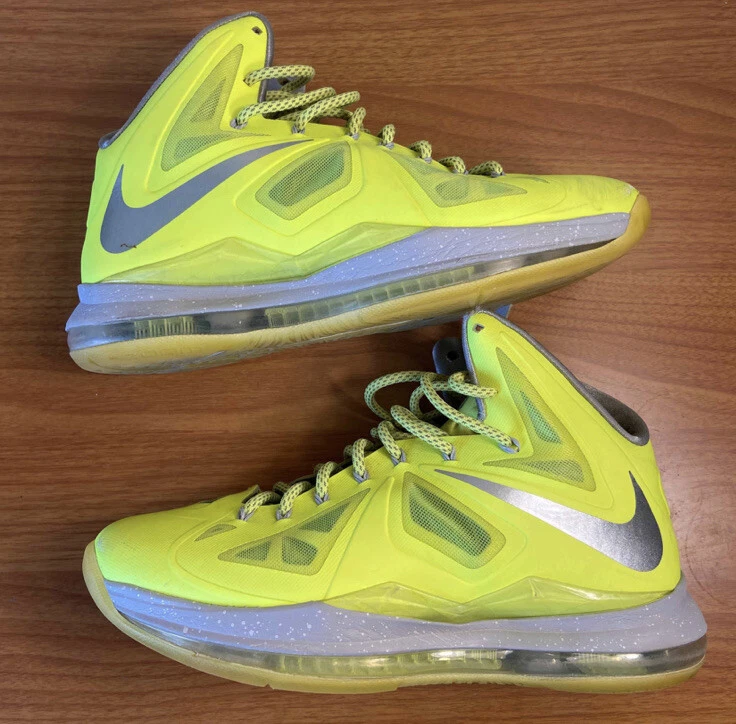 Nike Lebron 10 X Volt Neon Yellow Size 9.5 Sneakers Shoes 541100 700